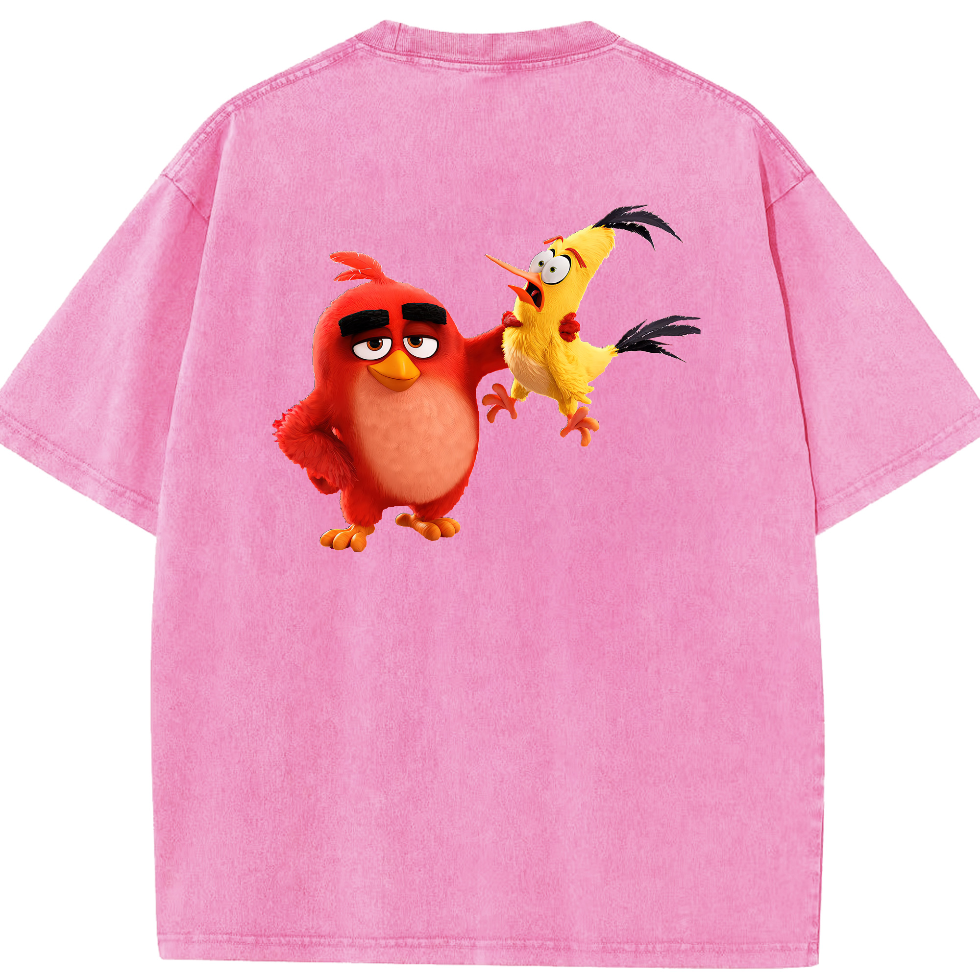 （画像用） Angry Birds アングリーバード 綿100% ヴィンテージ風 半袖Tシャツ（背面プリント）